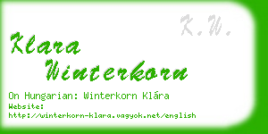 klara winterkorn business card